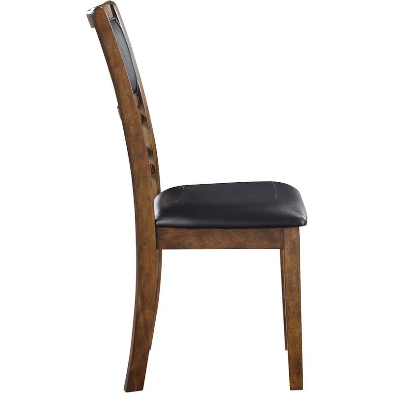 New Classic Furniture Gia Brown Wood Dining Chair with PU Seat (Set of 6)