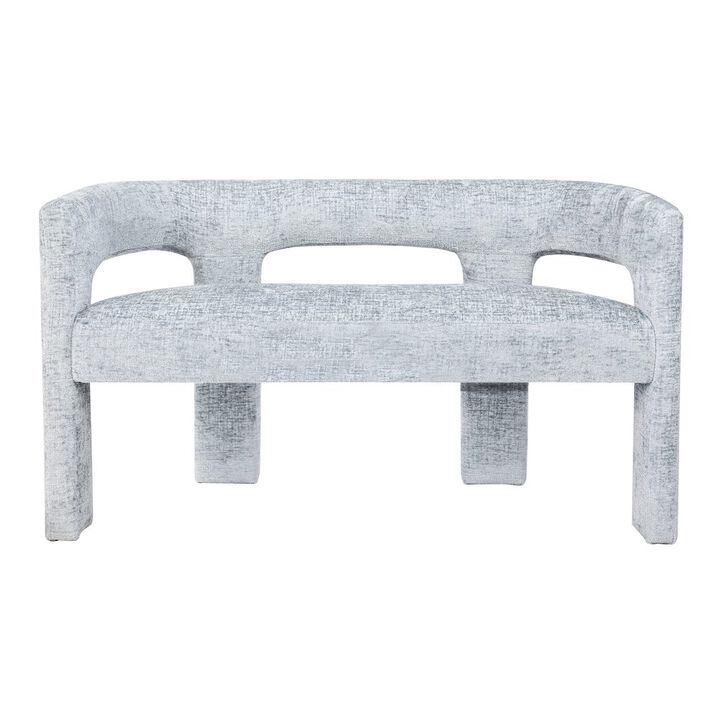 Jofran Gwen Modern Luxury Jacquard Fabric Upholstered Sculpture Bench