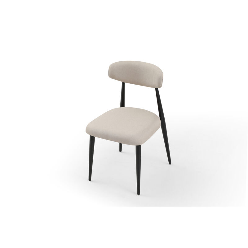 Dining Chairs Set Of 4, Upholstered Chairs With Metal Legs For Kitchen Dining Room Light Grey