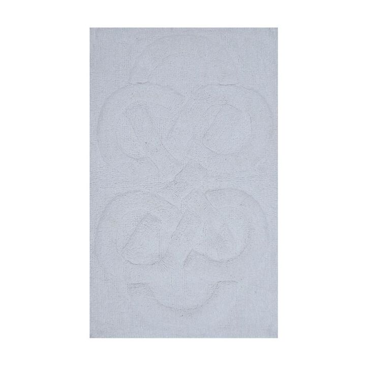 Knightsbridge Tuft Twisted 220 GSF Non Skid Back Bath Rug 24 x 40 - White