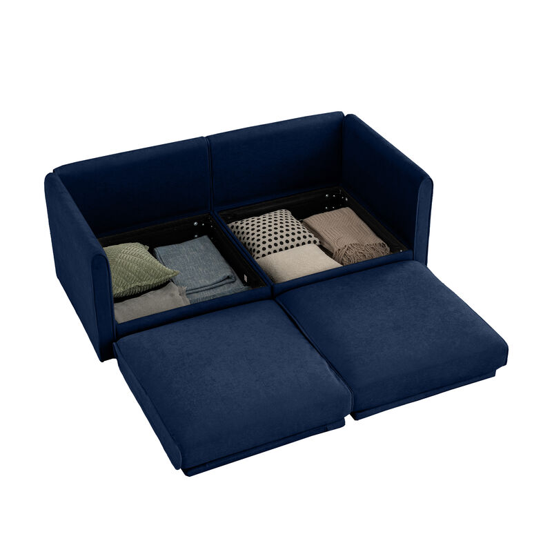 Merax Chenille 2-Seater Sofa with Storage Seat