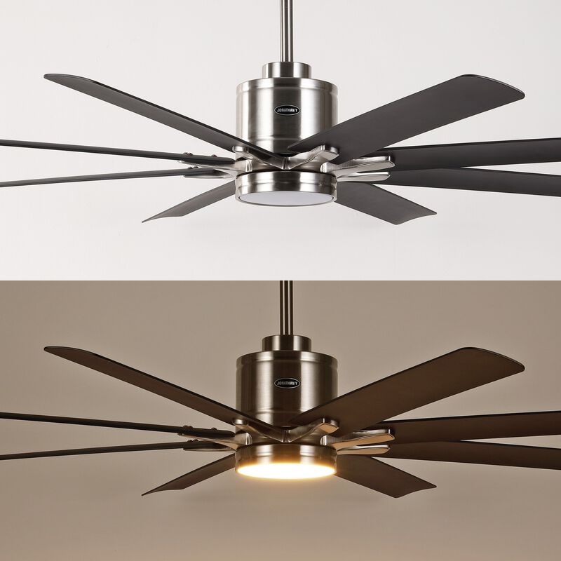 Octo Contemporary Industrial Iron/Plastic Ceiling Fan with Integrated LED Light