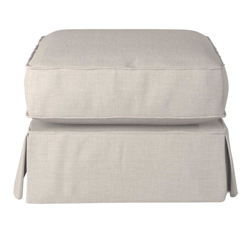 Horizon Light Gray Upholstered Pillow Top Ottoman