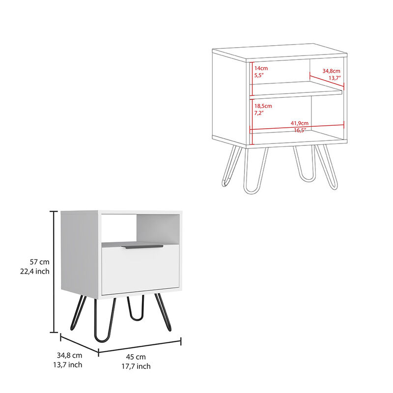 Nightstand Skyoner, Bedroom, White