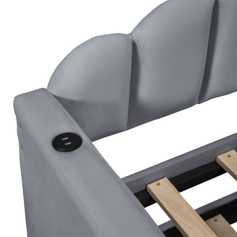 Merax Upholstered Daybed Bed Frame with Trundle