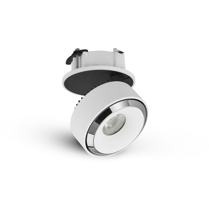 VONN Lighting LED Flush Mounted Adjustable Downlight, Stock Item Beam Angle 36, White