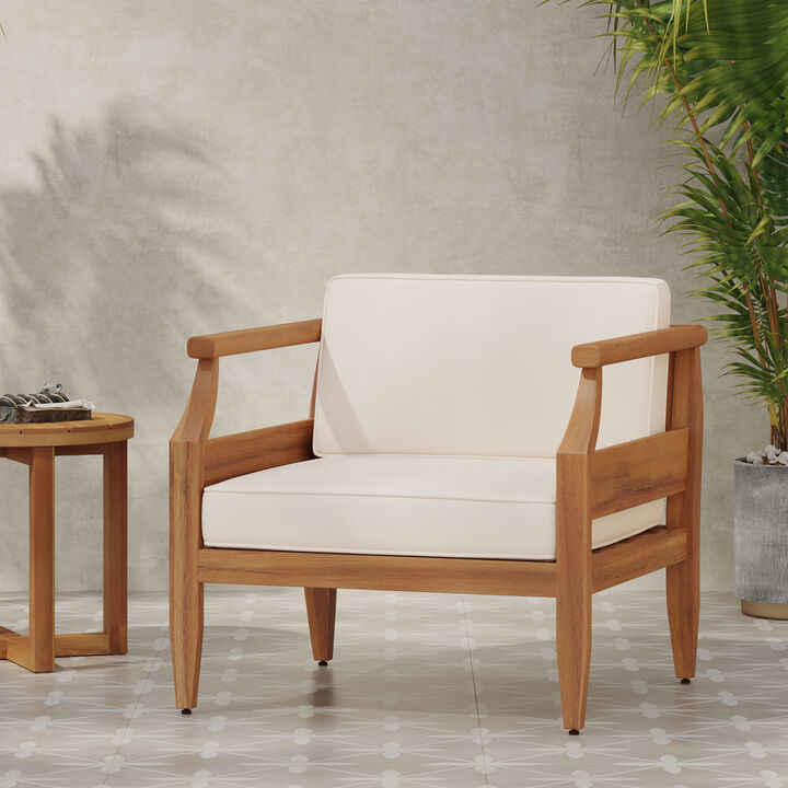 Merax Wooden Frame Club Chair for Indoor Outdoor
