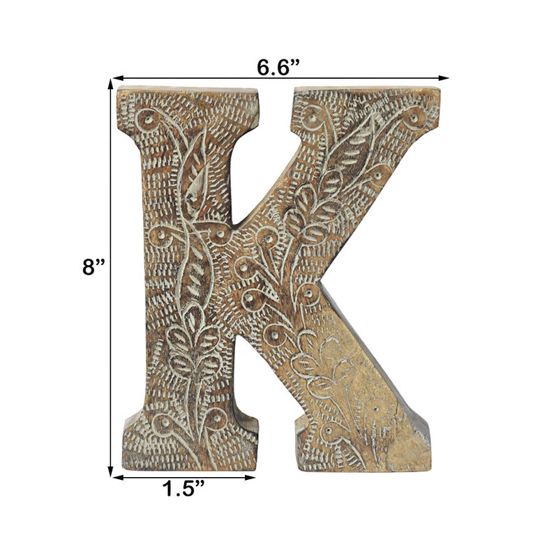 Vintage Gray Handmade Eco-Friendly "K" Alphabet Letter Block For Wall Mount & Table Top D�cor