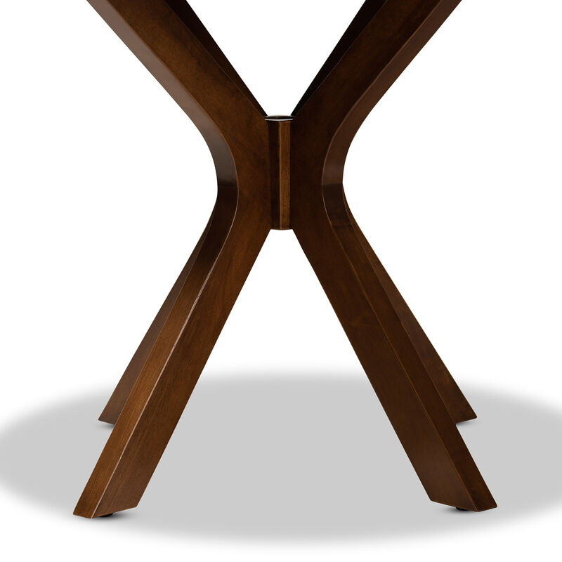 Baxton Studio Kenji Modern Walnut Brown Finished 34 Inch Wide Round Wood Dining Table