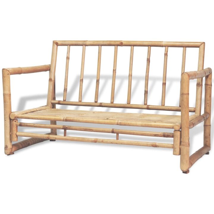 vidaXL 2 Seater Garden Sofa with Cushions Bamboo