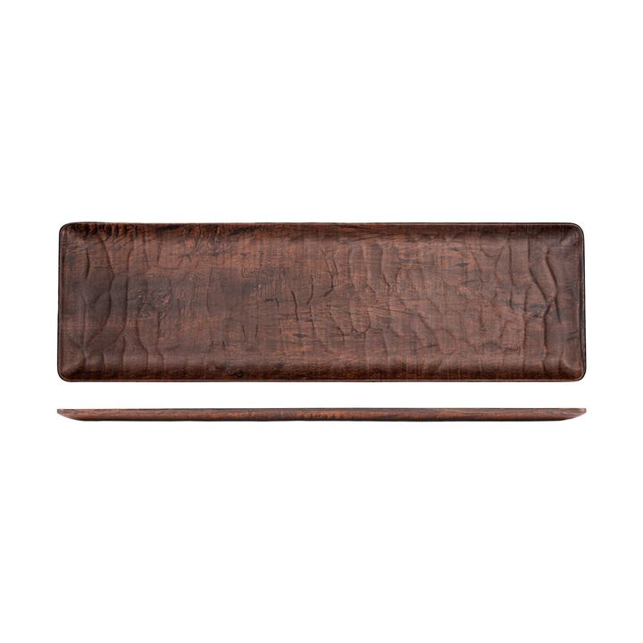 Turgla Composite 20.75" x 6.25" x h:0.5" Rectangular Brown Composite Platter