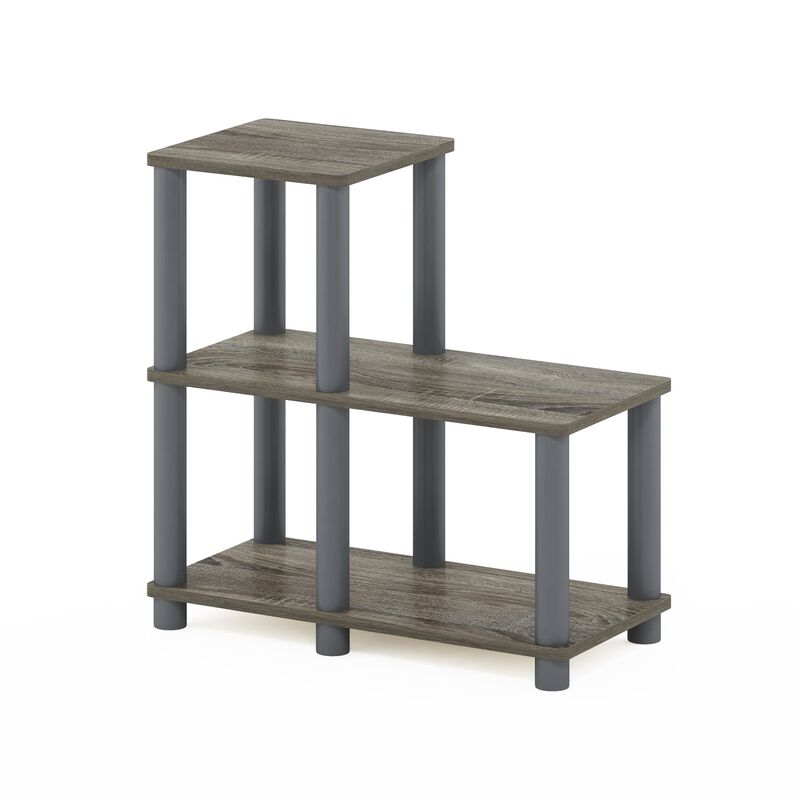 FurinnoFurinno Turn-N-Tube Accent Decorative Shelf, French Oak/Grey