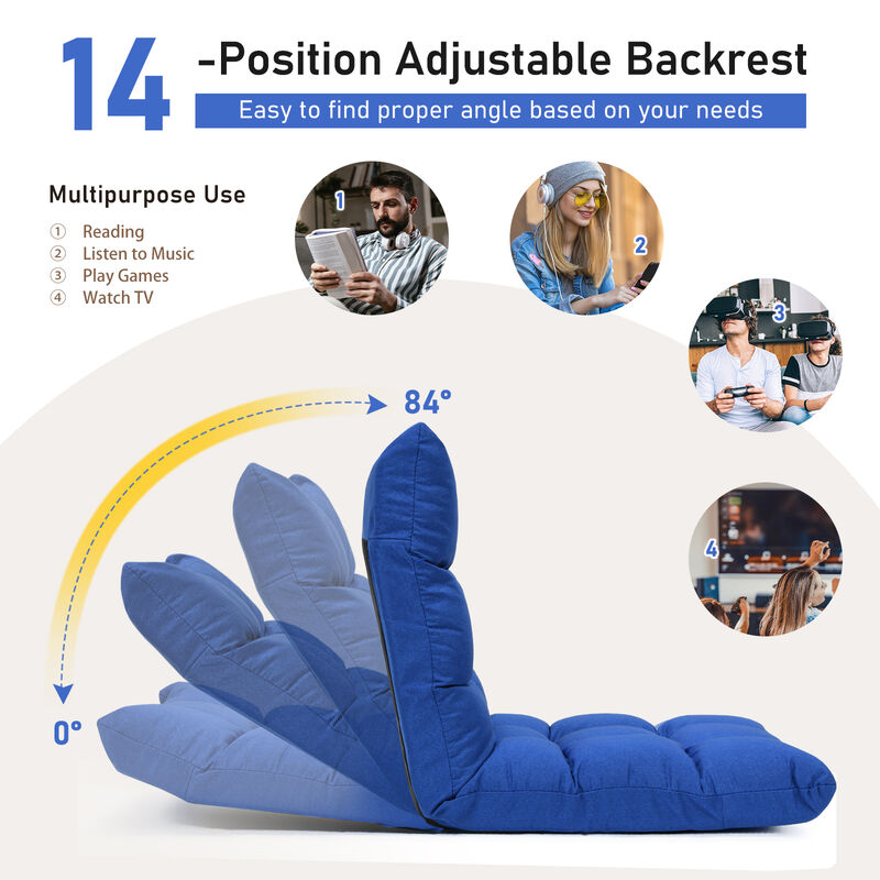 14-Position Adjustable Folding Lazy Gaming Sofa