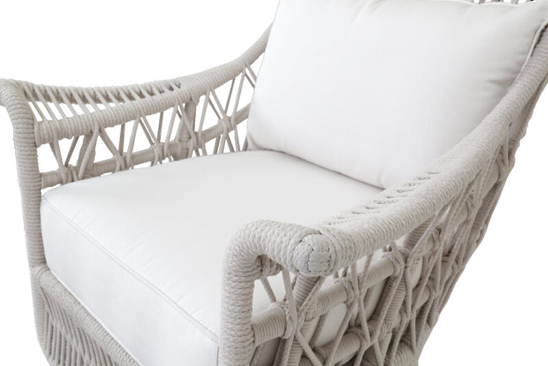 Dana Rope Wing Chair in Linen Canvas w/ Self Welt