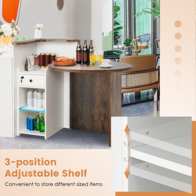 Hivvago Front Reception Office Desk with Open Shelf and Lockable Drawer