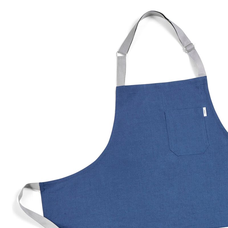 Solino Home 100% Pure Linen Bib Apron 33 x 30 Inch