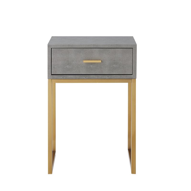 Nicole Miller Taha Faux Shagreen End Table