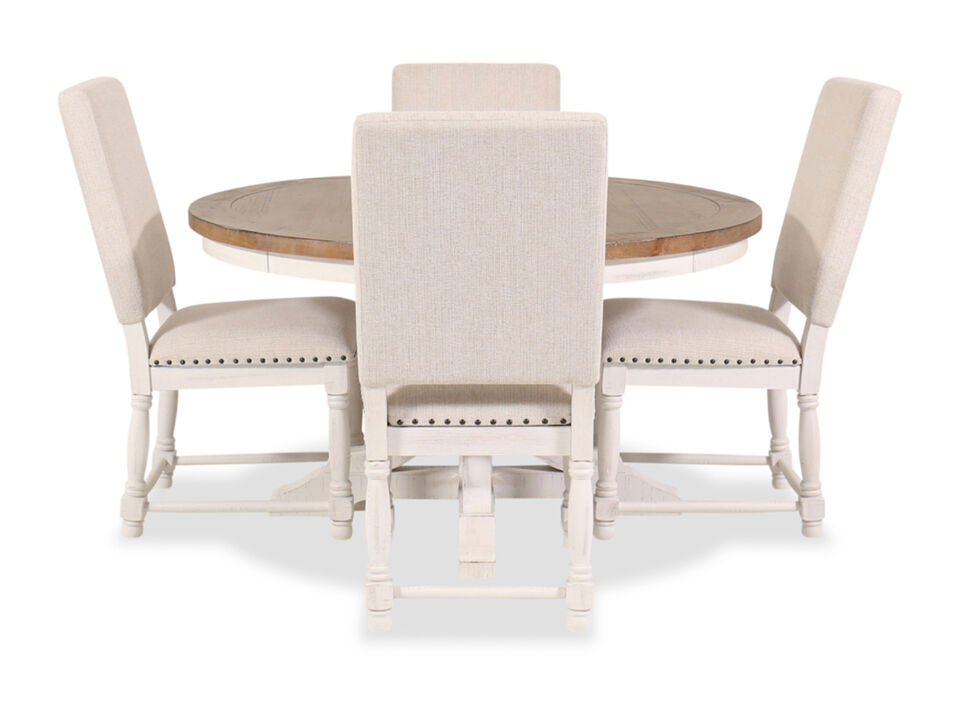 Augusta Rustic White 54" Round Table