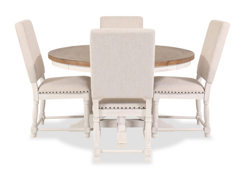 Augusta Rustic White 54" Round Table