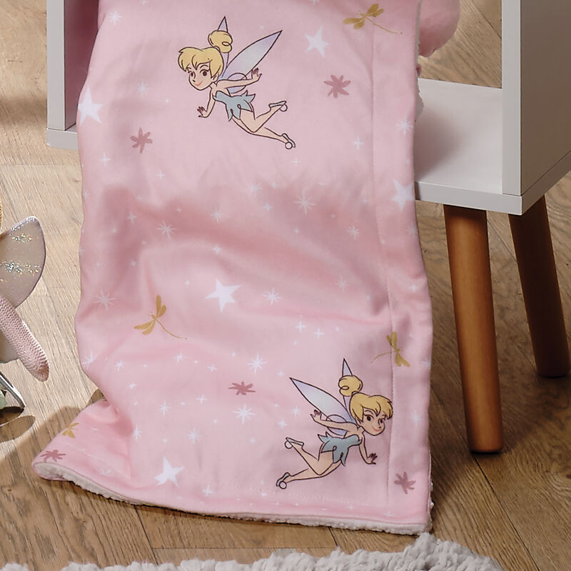 Bedtime Originals Tinker Bell Baby Blanket - Pink, White, Disney, Garden, Floral