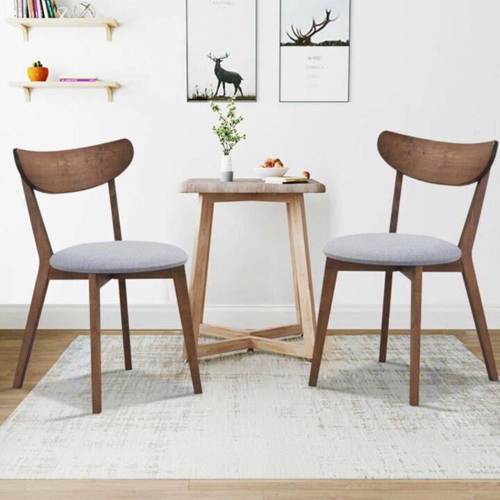 Hivvago Set of 2 Dining Chairs Upholstered Curved Back Side