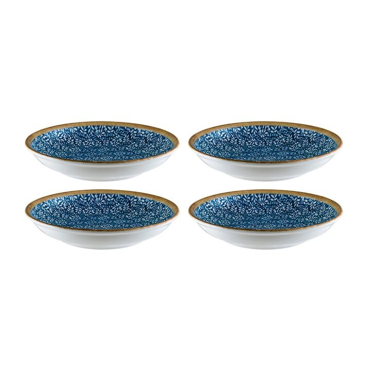 Calif dia.5.25" h:1.5" 7 oz. Round Decorated Porcelain Bowl (Set of 4)