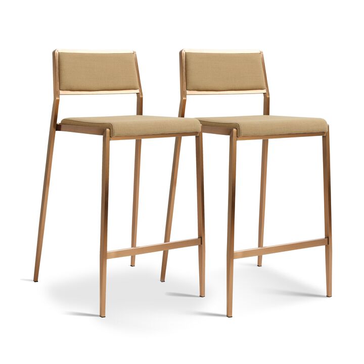 Gale Black Performance Vegan Leather Stackable Stool - Set of 2