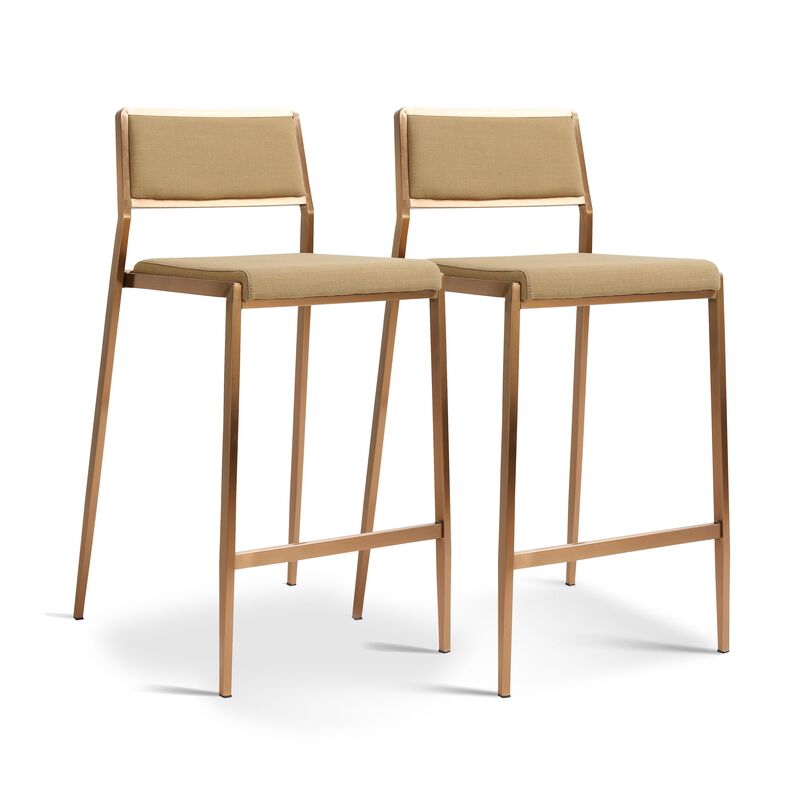 Gale Black Performance Vegan Leather Stackable Stool - Set of 2