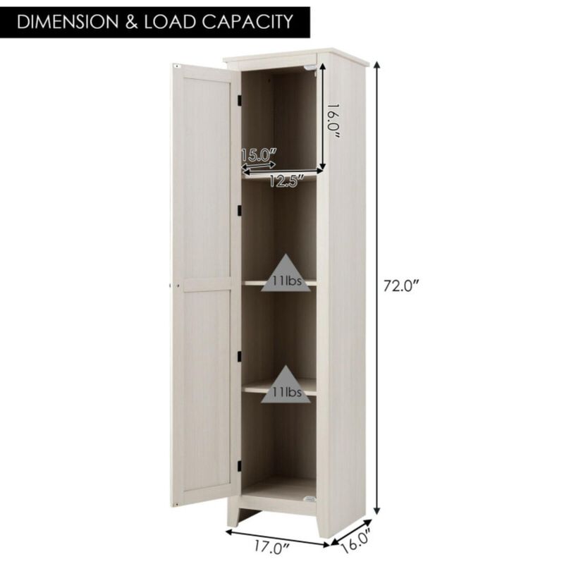 Hivvago Linen Tower Bathroom Storage Cabinet Tall Slim Side Organizer with Shelf