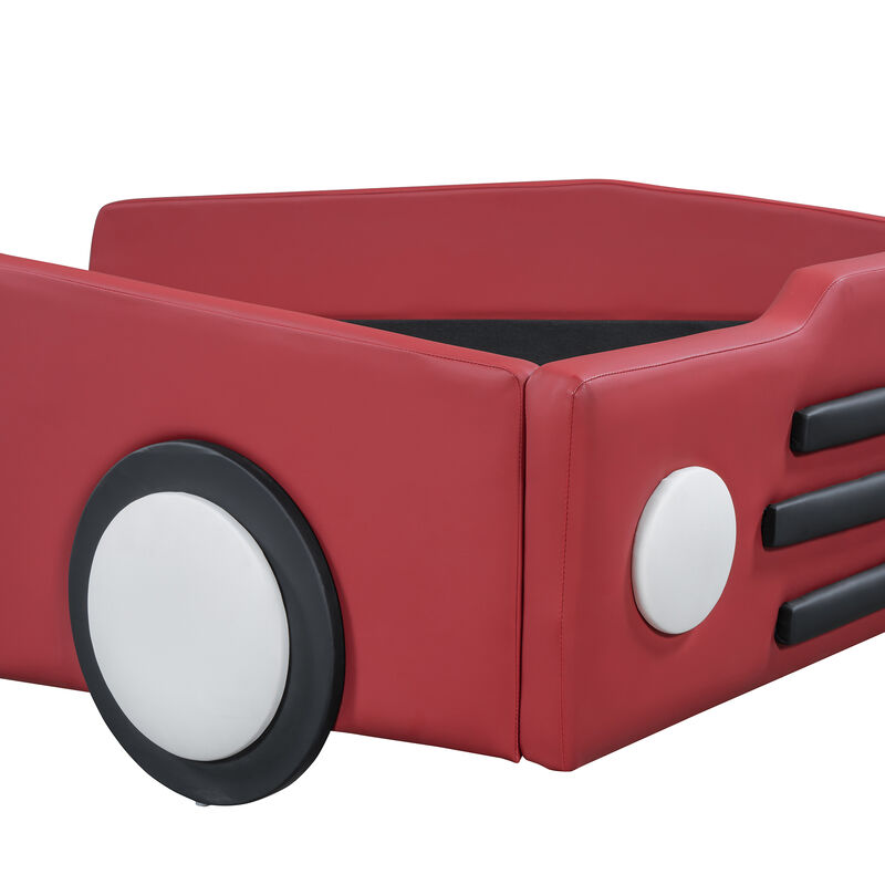 Merax Race Car-Shaped Platform Bed with Wheels