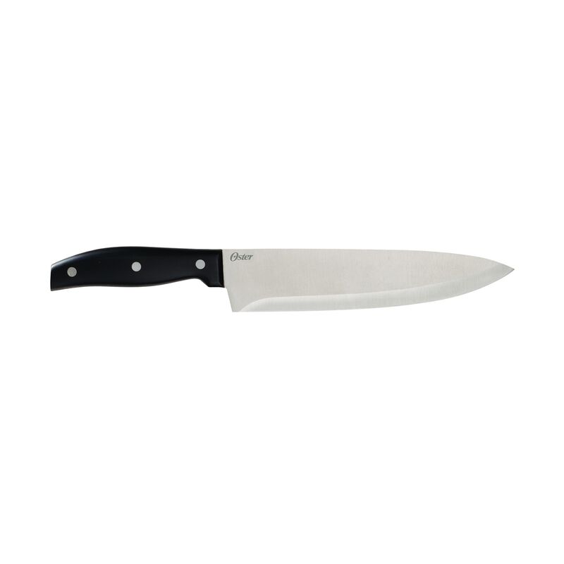 Oster Granger 14 Piece Stainless Steel Cutlery Set with Black Handles and Wooden Block