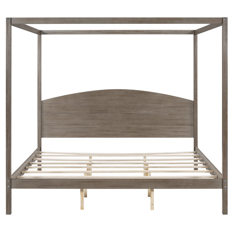 Merax Canopy Platform Bed with Headboard