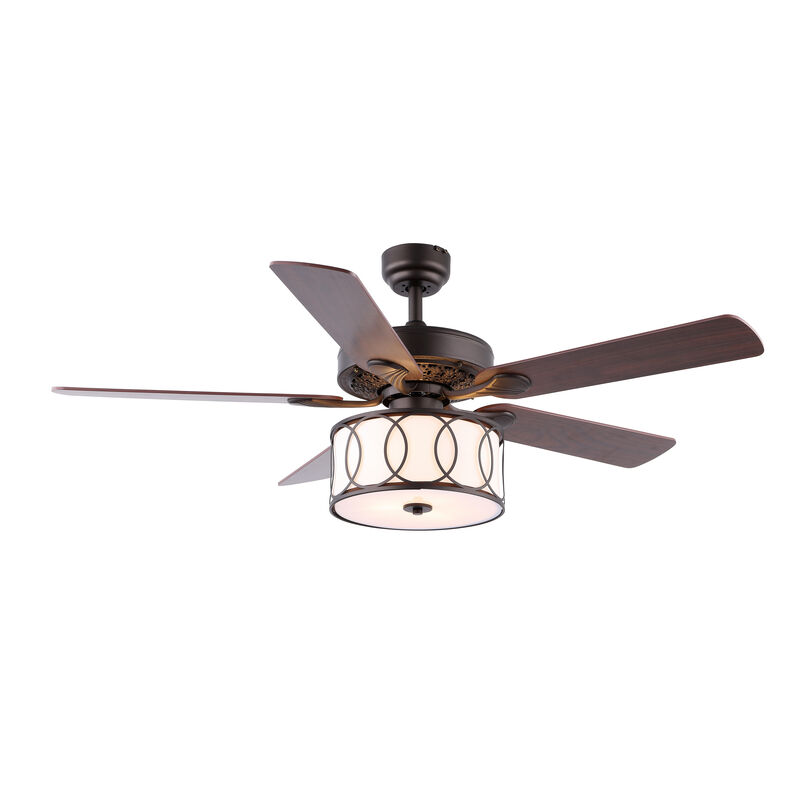 Circe Transitional Glam Drum Shade LED Ceiling Fan with Remote