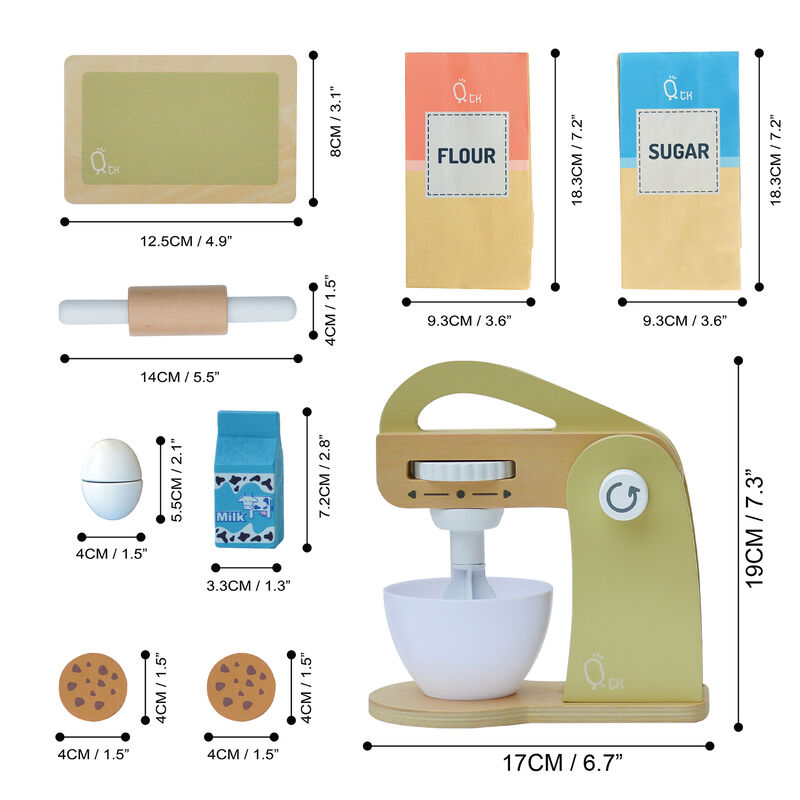 Teamson Kids - Little Chef Frankfurt Wooden Mixer play kitchen accessories - Green