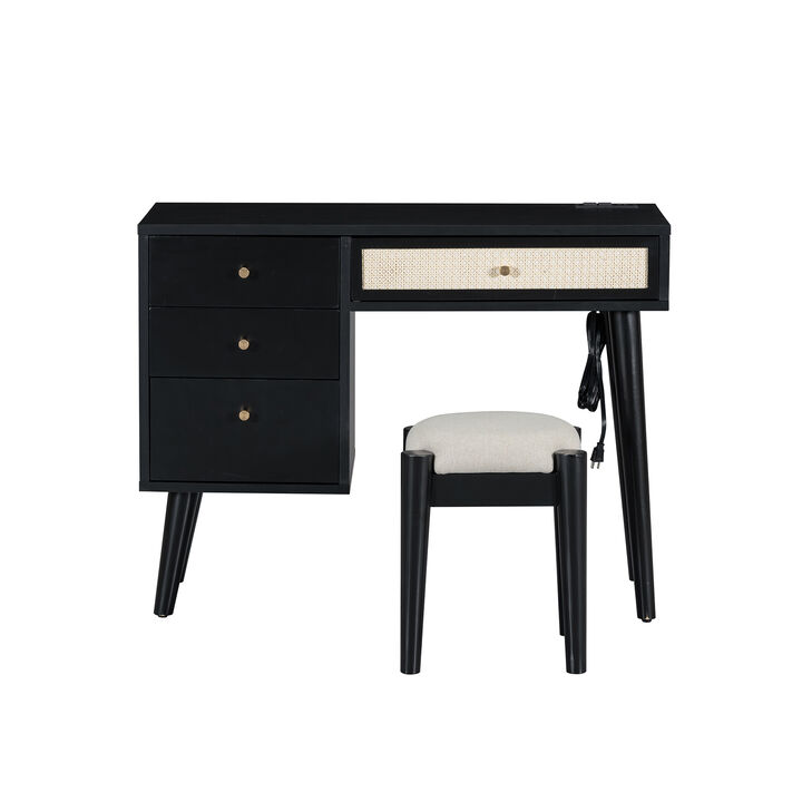 Merax Bohemian Style Makeup Vanity Stool Set