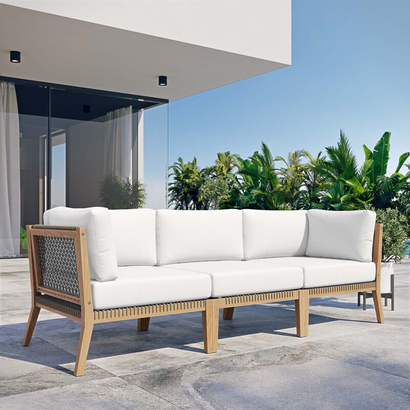 Modway - Clearwater Outdoor Patio Teak Wood Sofa