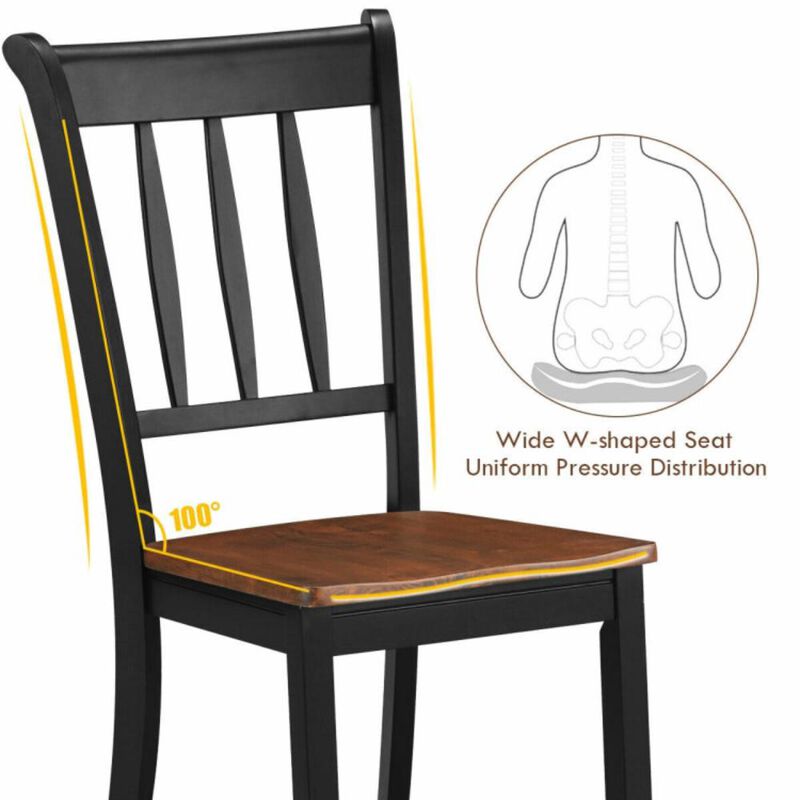 Hivvago 2 Pieces Solid Whitesburg Spindle Back Wood Dining Chairs