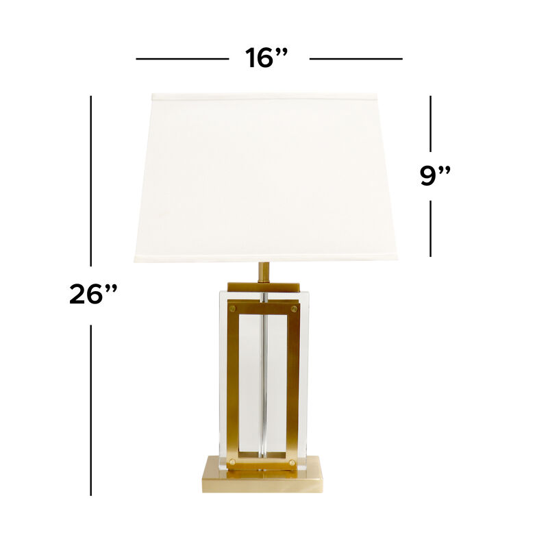 Pasargad Home Astoria Glass & Steel Table Lamp, H26"