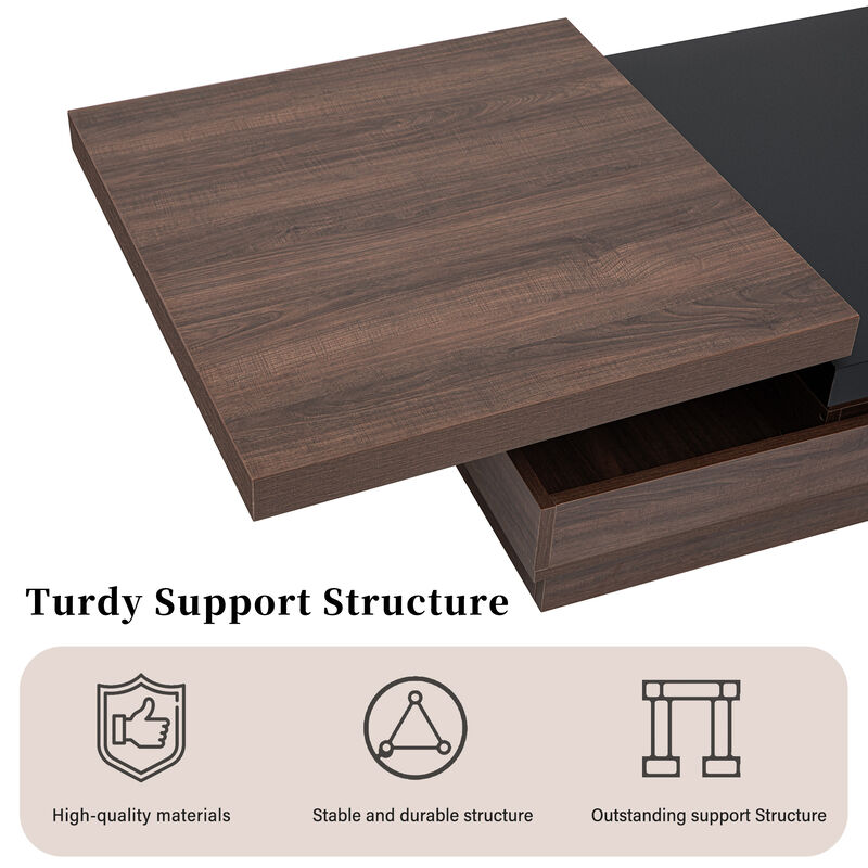 Merax Rotatable Top Square Coffee Table