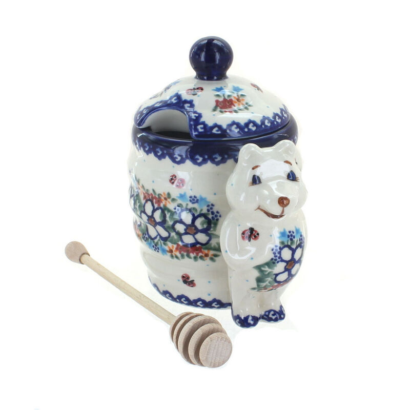 Blue Rose Polish Pottery Savannah Honey Pot