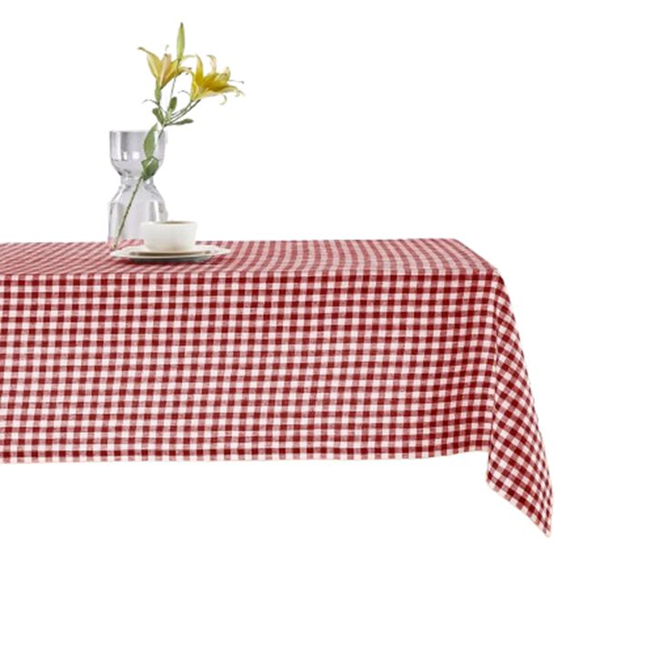 Solino Home 100% Pure Linen Tablecloth | Gingham Check