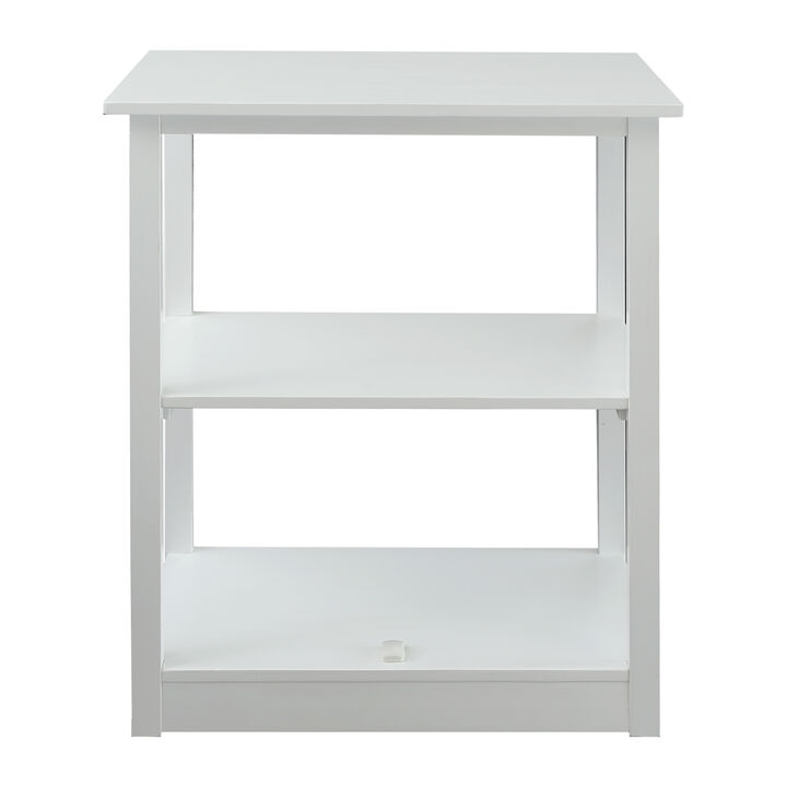 Casual Home Adams Bookcase Sliding Track, Concealment Furniture, White