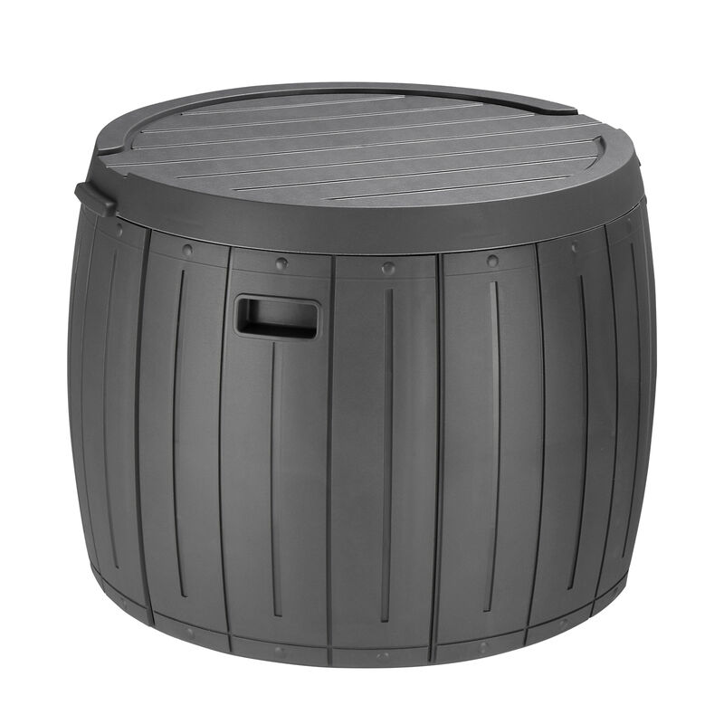 Thickened 36-Gallon Round Deck Box for Outdoor Storage & Organization