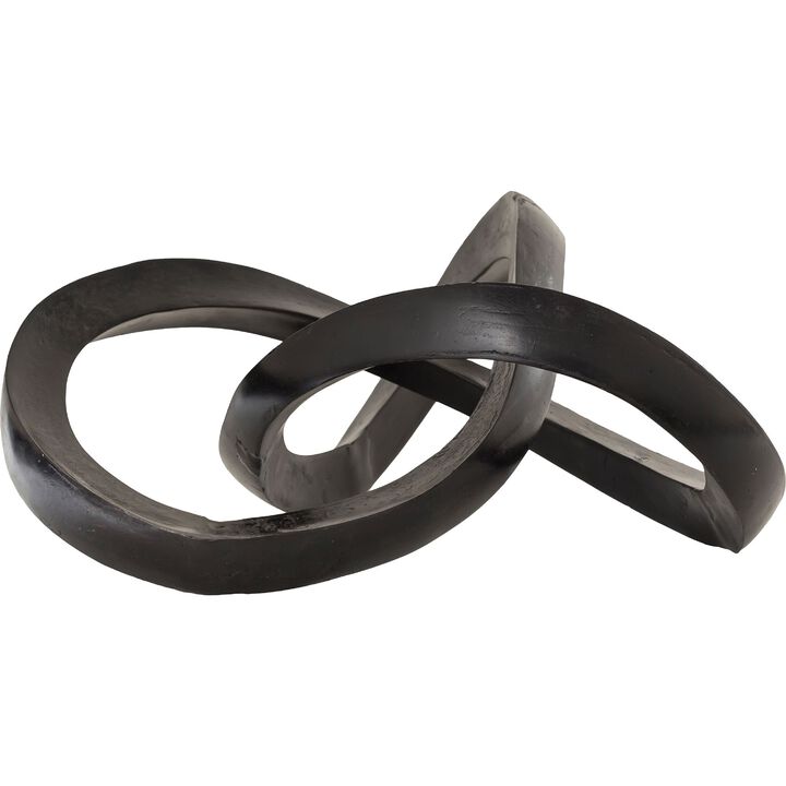 23" Black Abstract Twisted Curvy Circuitous Statue