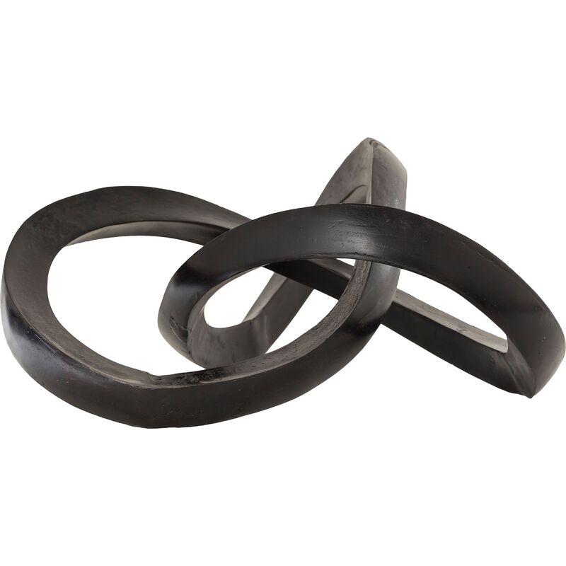 23" Black Abstract Twisted Curvy Circuitous Statue