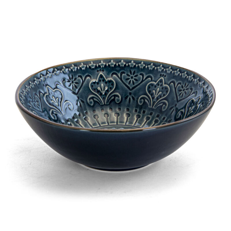 Elama  Deep Sea Mozaic 16 Piece Luxurious Stoneware Dinnerware with Complete Setting for 4