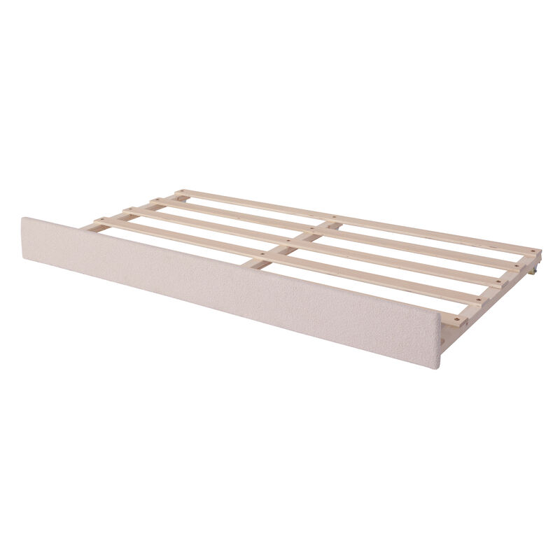 Merax Teddy Fleece Upholstered Daybed with Trundle