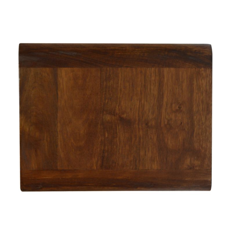 Curved Chestnut Wall Mounted 1 Drawer with Open Slot Solid Wood Nightstand