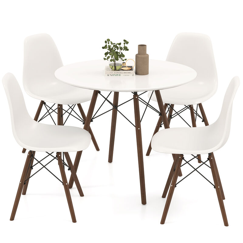 5 Pieces Table Set With Solid Wood Leg For Dining Room