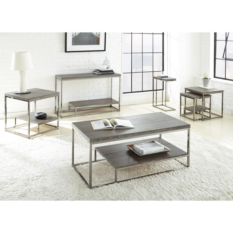 Lucia Chairside End Table w/Nickel